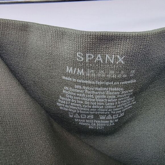 SPANX Look At Me Now Size Medium Seamless Green Camo Ankle Length Leggings - Picture 10 of 14